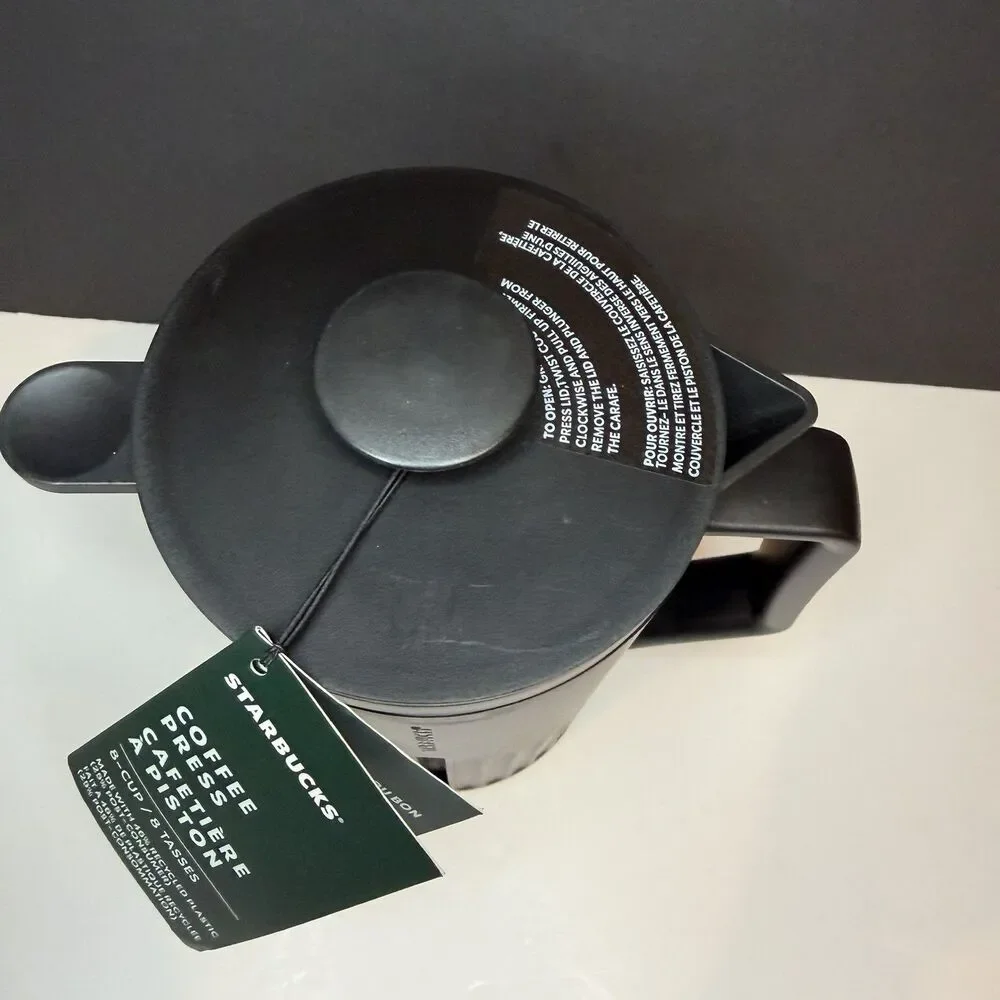 New Starbucks Coffee Press 8 Cups French Press Black Plastic Discontinued